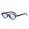 Fashion Retro Rivet Tortoiseshell Oval Sunglasses for Women Men Vintage Blue Lens Small Round Sun Glasses  S39N