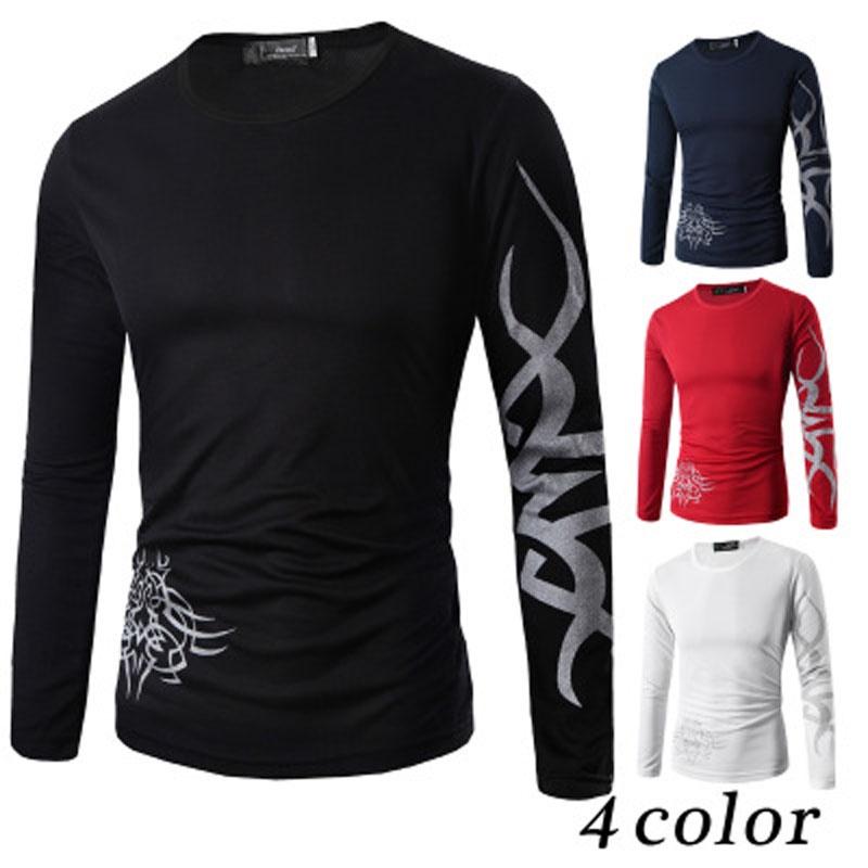 Premium Quality Fashion Men's Slim Fit O-neck Long Sleeve Muscle Tee T-shirt For Casual Wear