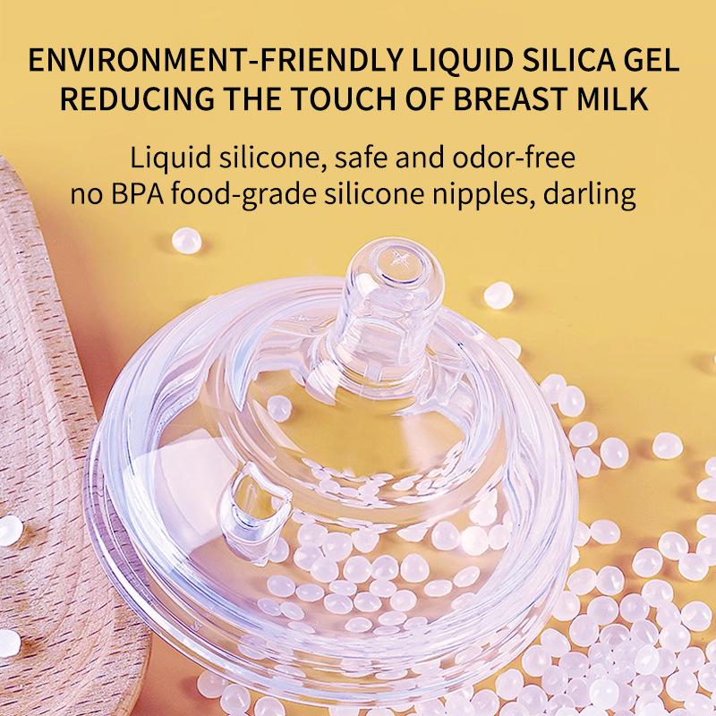 Anti-Colic Silicone Baby Bottle, Drop-Resistant and Breastfeeding Mimic, Wide-Mouth Design for Newborns