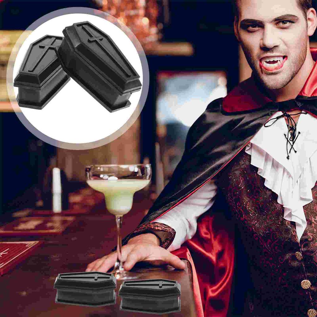 2pcs Halloween Coffin Decor Halloween Ornaments Haunted House Props Prank Props