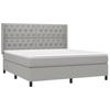 3131681 vidaXL Lit à sommier tapissier avec matelas Gris clair 160x200cm Tissu