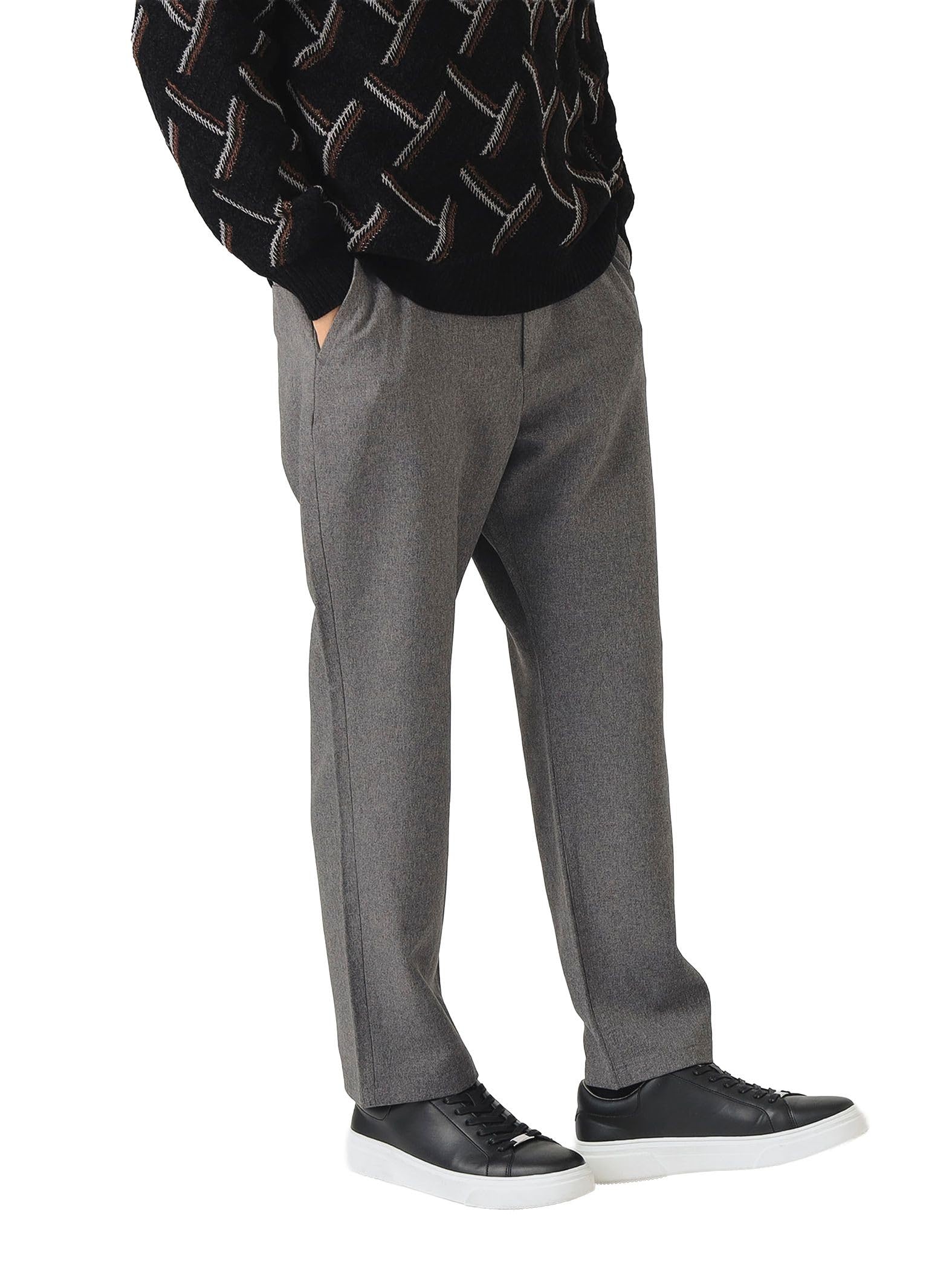 

Beams Heart Men s Polymelange Tapered Pants, Gray, Medium