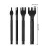 Premium Leather Punching Kit Durable Carbon Steel Tools for Crafting Leather Goods - Black,1/2/4/6 Prong