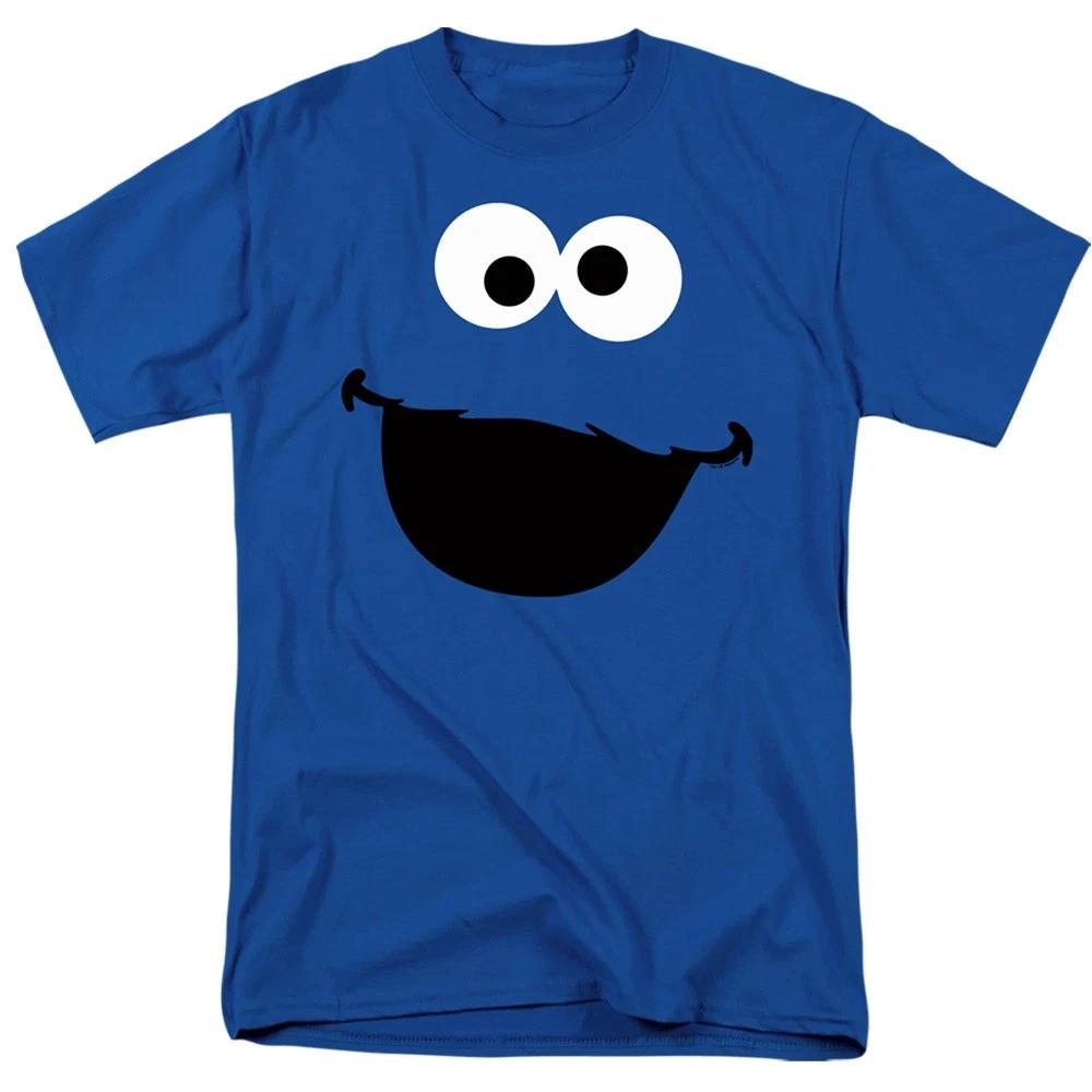 Sesame Street - Cookie Monster Face - Unisex Short Sleeve Children s T-shirt - Blue 100
