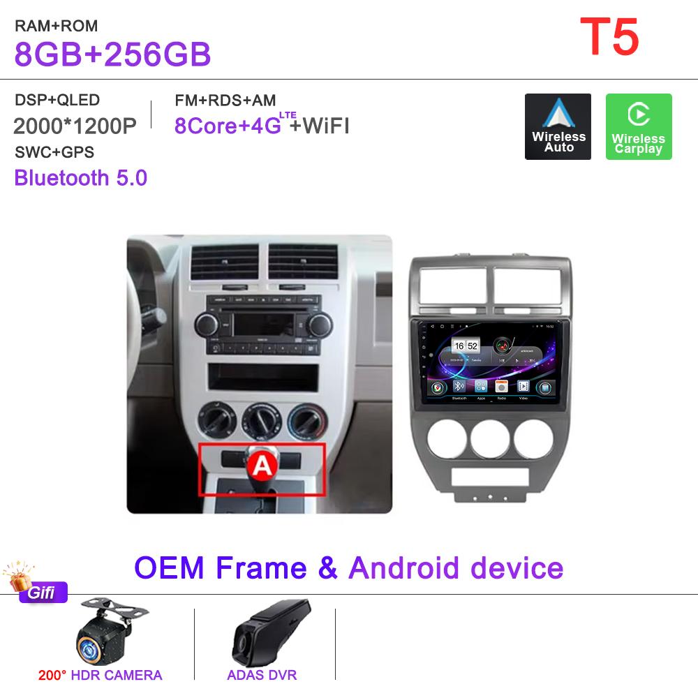 Android 16 Radio For Dodge Caliber Jeep Compass 1 MK Patriot 2006 - 2010 Multimedia Player Stereo Head Unit GPS Navigation HDR