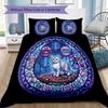 Glass Cat Dreamscape Pattern Bedding,Quilt Set Quilt Cover Pillowcase Home Birthday Gift (1 * duvet cover + 2 * pillowcase, without core)