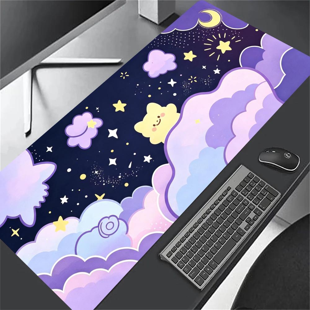 Cartoon Bear Purple Cloud Mouse Pad Large Anti Slip Rubber Desk Mat for Gaming Office Laptop Keyboard Pad Pc Accessories Gamer