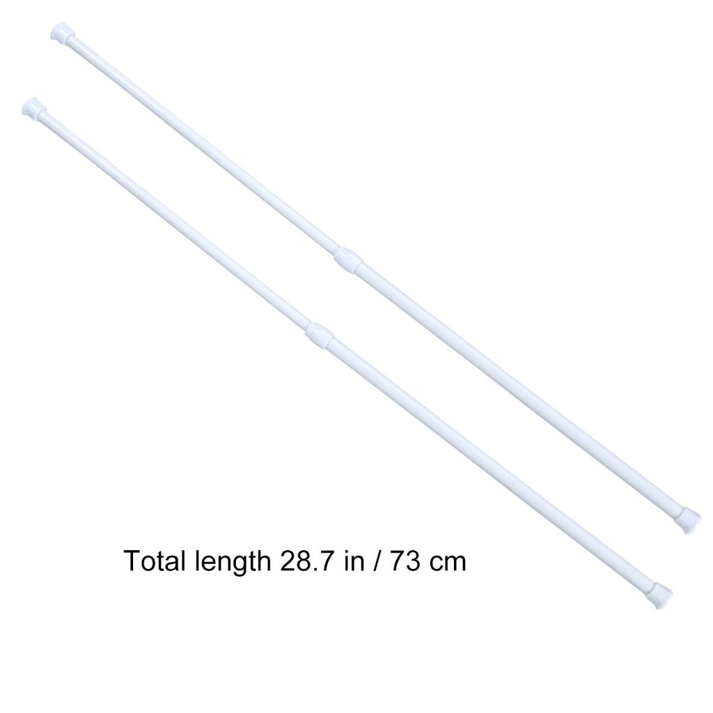4Pcs Metal Shower Curtain Rod Adjustable Extendable Tension Rod Bathroom Shower Bar Corner Curtain Holder Easy Install No Damage