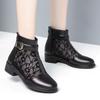 2025 Trend Ventilated Booties - Women's Chunky Heel Mesh Ankle Shoes Summer Comfort Mom Footwear