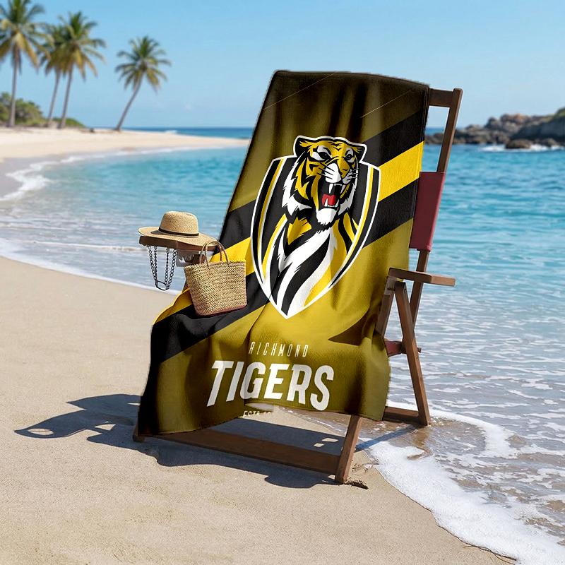 Richmond Tigers Fashion Beach Towel: Ideal for Summer Adventures Soft, Absorbent and Quick Drying Suitable for Swimming and Bathing