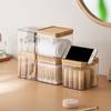 Dustproof Cosmetic Storage Box with Cover for Desktop Makeup Brushes Cotton Swabs Lipstick Samples Skin Care Products Organizer