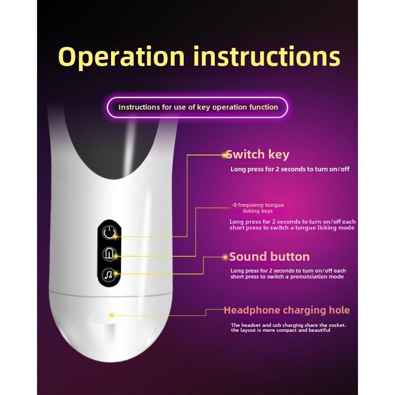 Cyclone Tongue Masturbator Intelligent Pronunciation Male Workout Stimulation Masturbation Apparatus Adult Erotic Sex Products