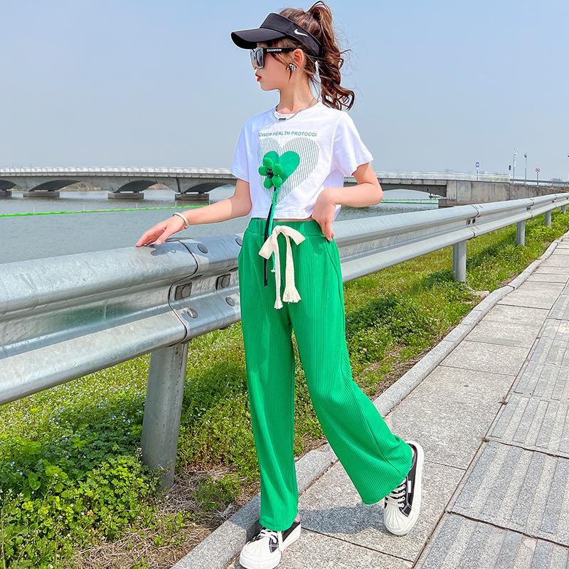 Buy Girls Summer Suit Loose Casual Wide 