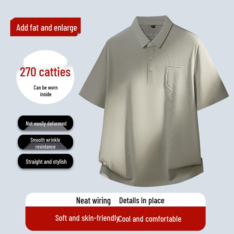 Dibinze Men s Plus Size Business Casual Polo Shirt 6XL