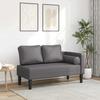 VidaXL Chaise Longue with Cushions Grey Faux Leather, Upholstered Sofa, Sofa for Bedroom, 2-seater Sofa, 4007567
