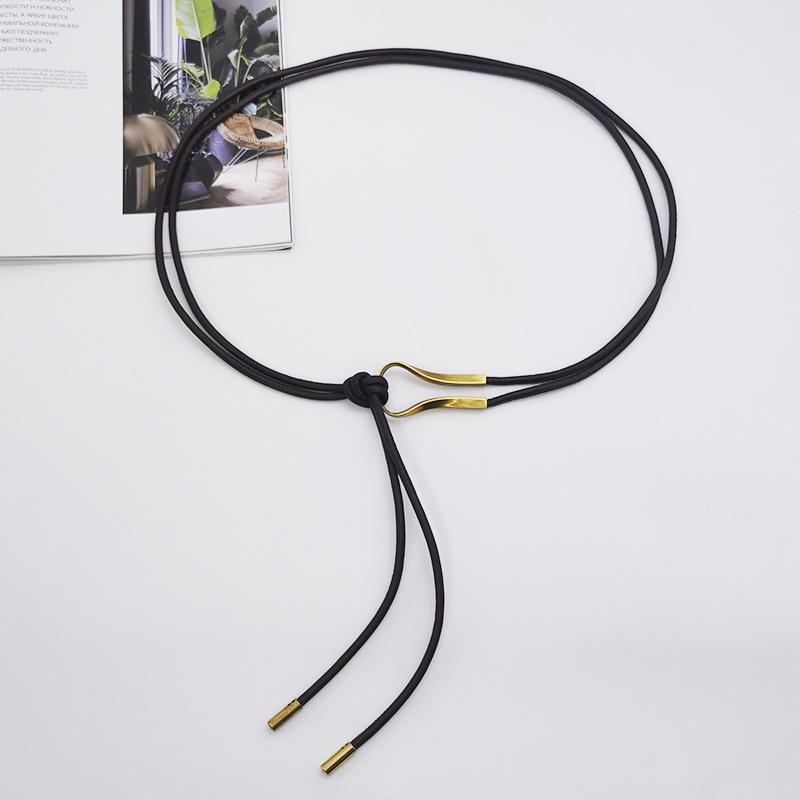 Elegant Women's Leather Knot Belt - Chic, Holeless Waist Cincher for Dresses