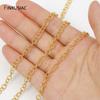 18K Gold Plated Brass O-Ring Chain Round Cross Circle Link Chain for DIY Jewelry Necklace Bracelet Making Accessories