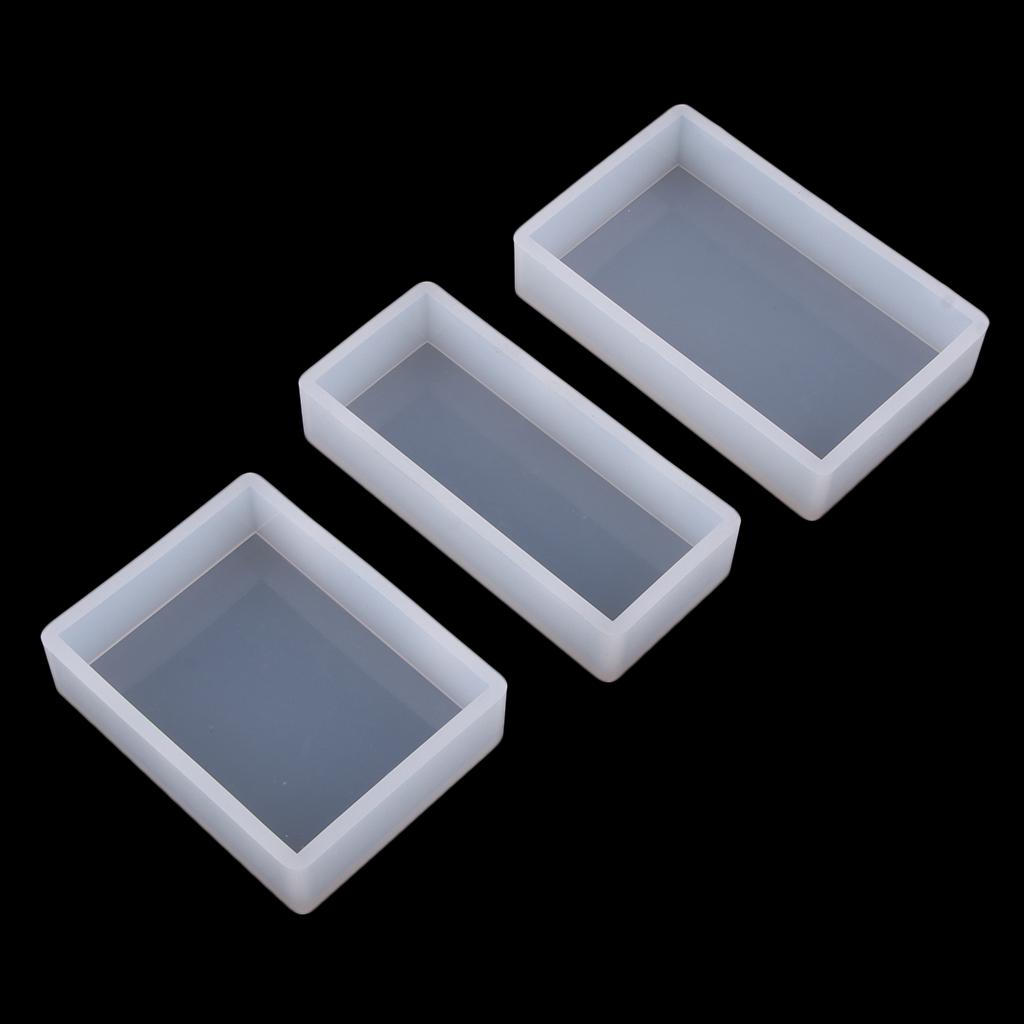 9x Rechteckiger Diamant aus Silikonharz zur Schmuckherstellung für Gießharz, Seife, Epoxid