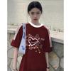 Summer pure cotton funny graphic print t shirt for Women O-neck short sleeve T-shirts casual oversized y2k Tops streetwear young girl