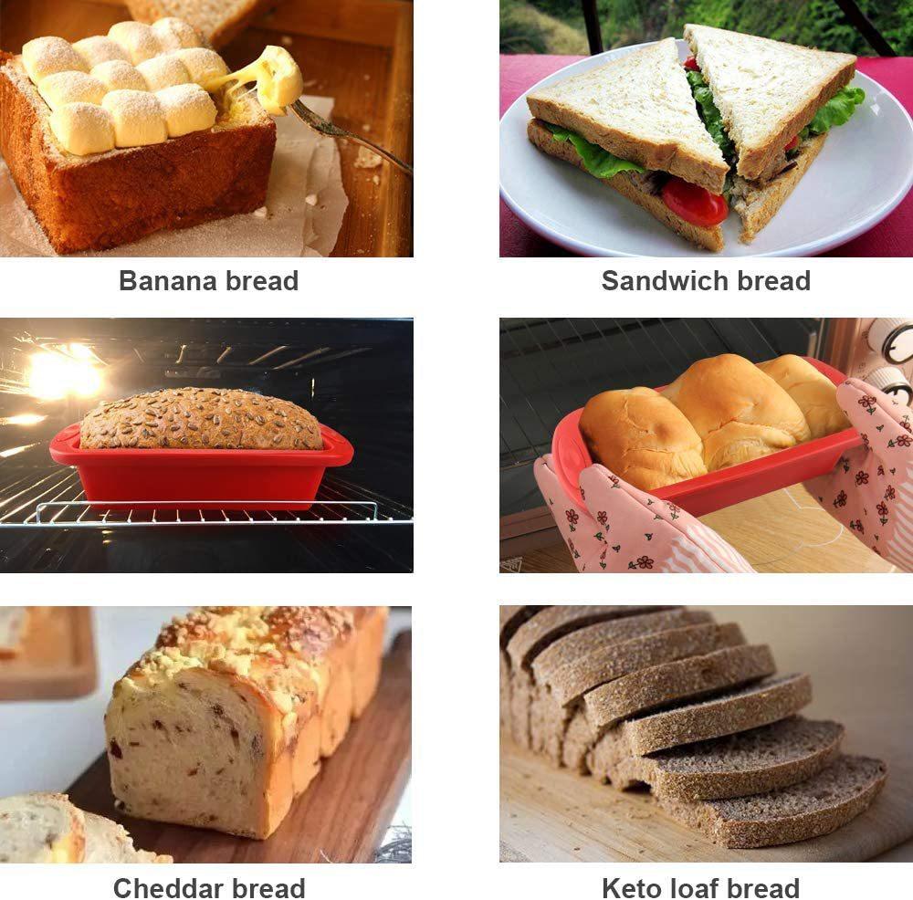 Rektangulære silikonformer for brød toast kake bakeformer non-stick rektangulære kakeformer brownieform brødform bakverkverktøy