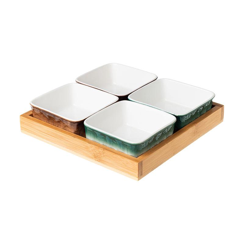 Nordic Stone Pattern Ceramic Square Plate Internet Celebrity Household Snacks Snacks Dessert Dish Platter Seasoning Small Plate
