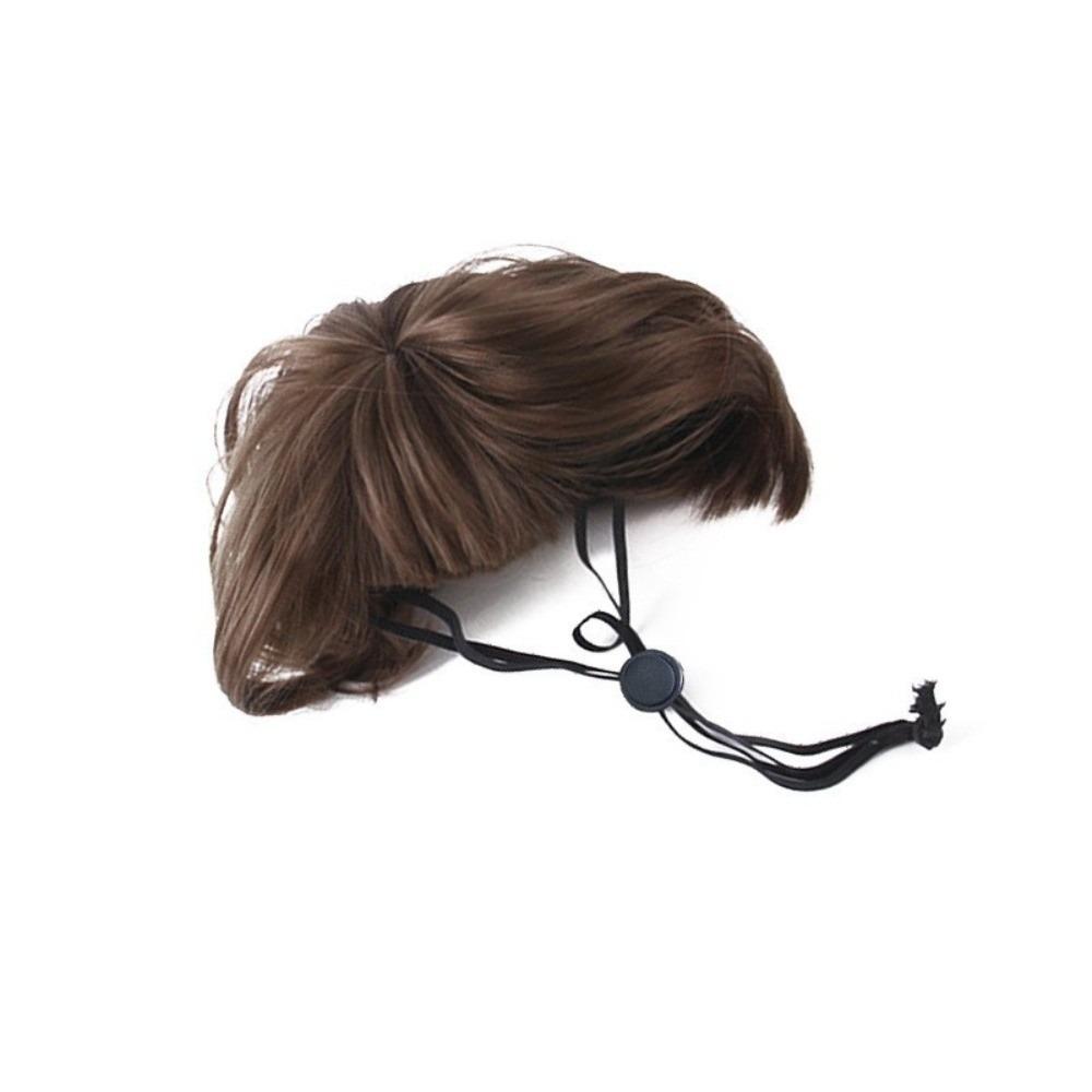 Verstellbare Passform Haustier Bob Perücke Bequem zu tragen Katze Falsches Haar Kätzchen Gewelltes Haar Party Spiel Kostüm