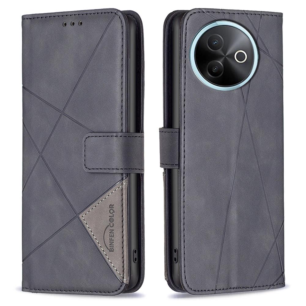 BINFEN COLOR For Vivo Y39 5G Phone Cases Wallet Stand Geometry Imprinted Leather Cover