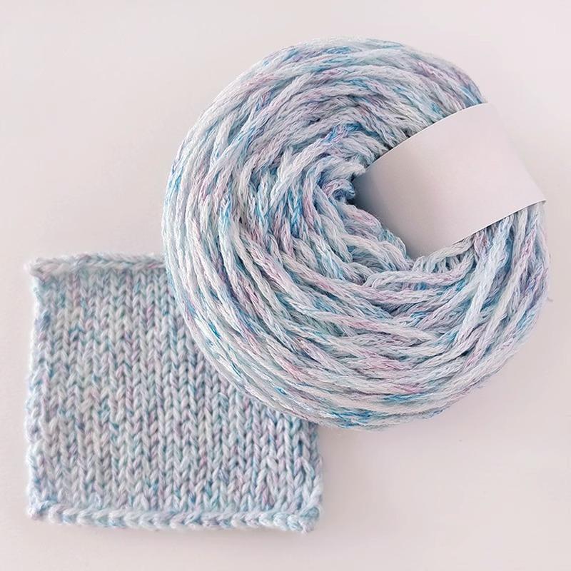 50g/Ball Colorful Flat Ribbon Yarn 1.8mm Hand Woven Hollow Gradient Cotton Yarn DIY Woven Shawl Sweater Scarf Handbag Thread