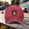 Hamsa Hand Floral Baseball Cap Distressed Cotton Washed Outdoor Casual Adjustable Unisex Hat