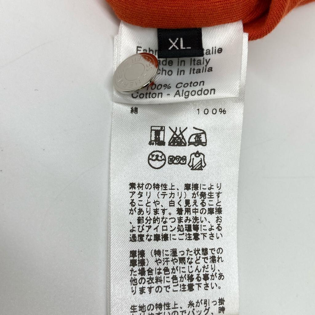 HERMES Orange cotton Serie button polo shirt tops XL OrangeUsed