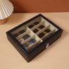 Fashion Leather Sunglasses Storage Box-Multi Grid Large Capacity Case Jewelry Display Collection Box for Sunglasses Organization