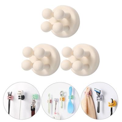 Badezimmer Silikon Zahnbürstenhalter, Rasiererhalter, Wandmontierter Selbstklebender Multifunktionaler Niedlicher Haken