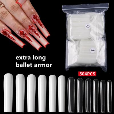 Cancella quadrato copertura completa premere sulle punte delle unghie finte unghie extra lunghe forma diritta punte finte strumento per manicure gel UV