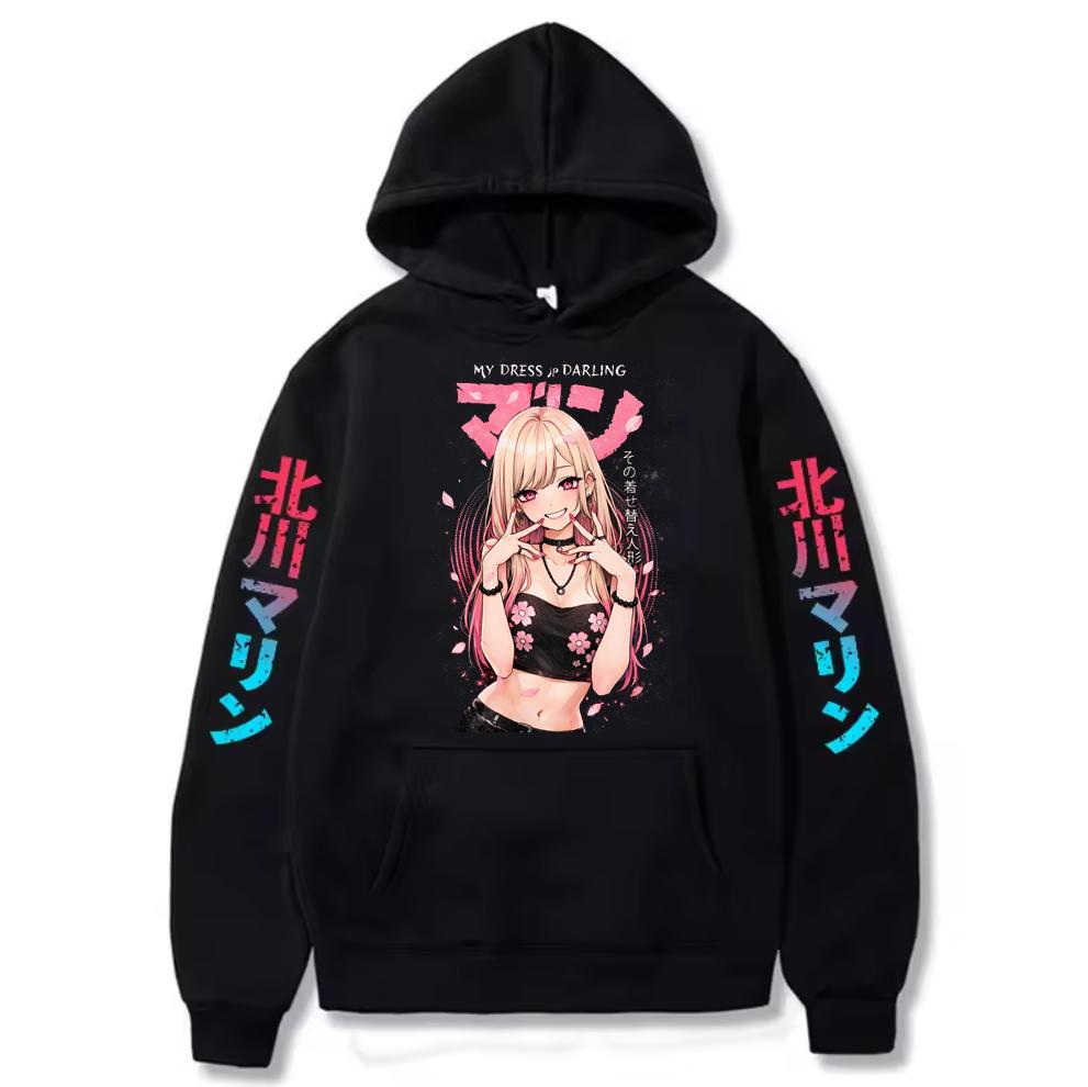 Anime My Dress-Up Darling Tryck Huvtröja Herr Dam Huvtröjor Manga Pullover Harajuku Tröja