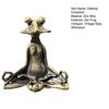 Meditation Frog Figurine Alloy Mini Zen Frog Statue Retro Miniature Frog Desktop Ornament for Home Office Drawing Room Decoration