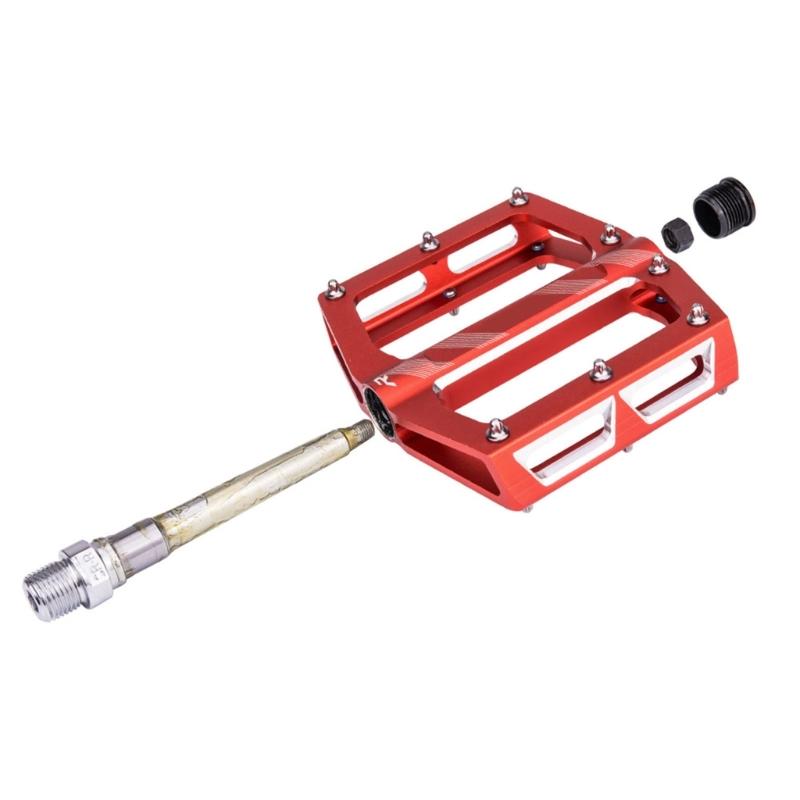 8 Pins Wide Flat Cycling Pedals Nonslip Road Bicycles Pedals Aluminum Alloy Mountain Bicycles Pedals Easy to Install