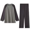 Men's Color Block Modal Pajama Set - Long Sleeve Round Neck for Stylish Spring and Autumn Wear