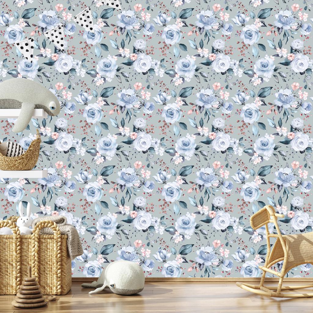 Rose wallpaper in fashionable colors for the living room and bedroom 50x1000