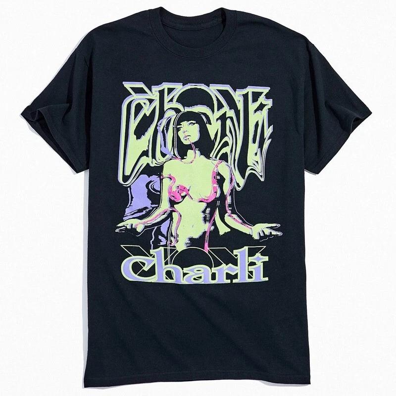 Черная Унисекс Футболка Тяжелый Хлопок Мировое Турне Charli XCX 3XL