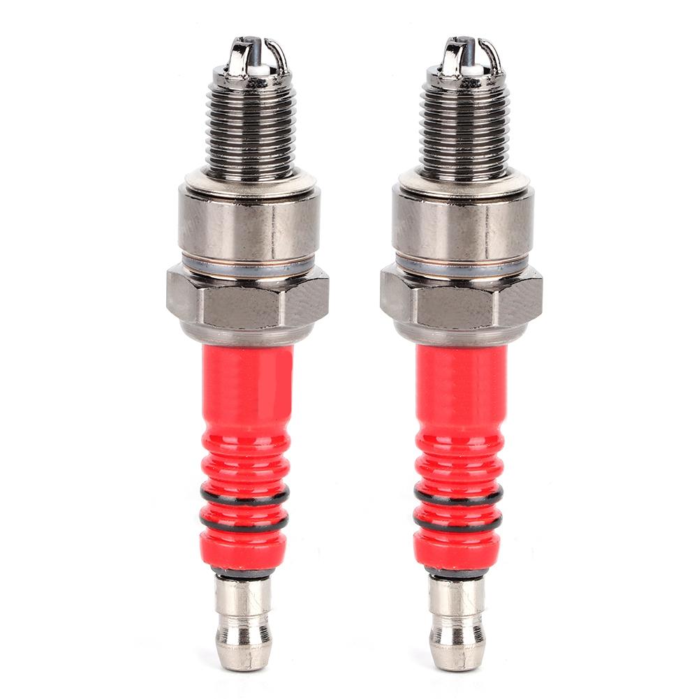 2Pcs Spark Plugs A7TC A7TJC 3 Electrode Fit for Scooter ATV Quads GY6 50cc 125cc