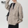 Baleno Men's S&K Distressed V-Neck Cardigan