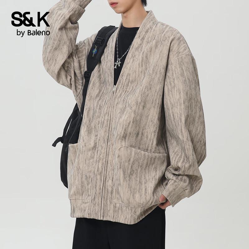 Baleno Men's S&K Distressed V-Neck Cardigan