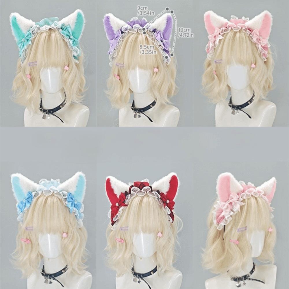 Handmade Cat Ear Headband Lolita Simulation Animal Ears Hairband New Furry Hair Band Cosplay