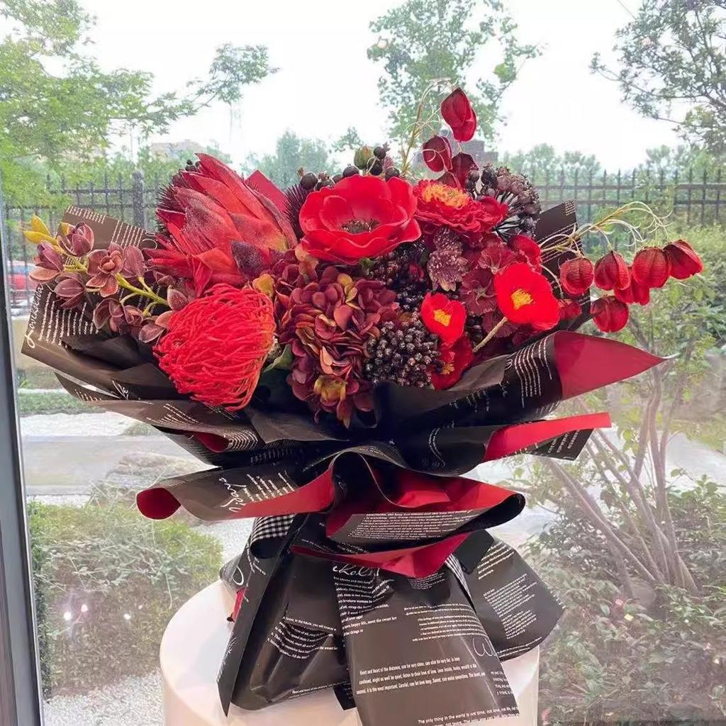 Nytt Premium Tvåfärgat Vattentätt Oya & Hanfei Omslagspapper för Rosbuketter – Dubbelsidigt Floralt Presentpapper, DIY Blomsterarrangemangsmaterial