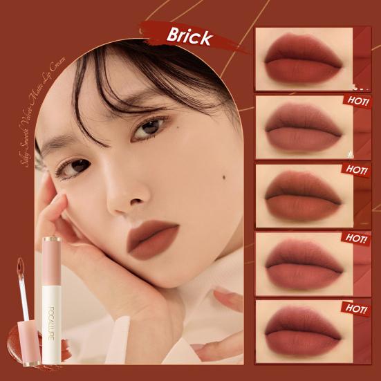 Sametově matný dlouhotrvající nepřilnavý lesk na rty pro dívky