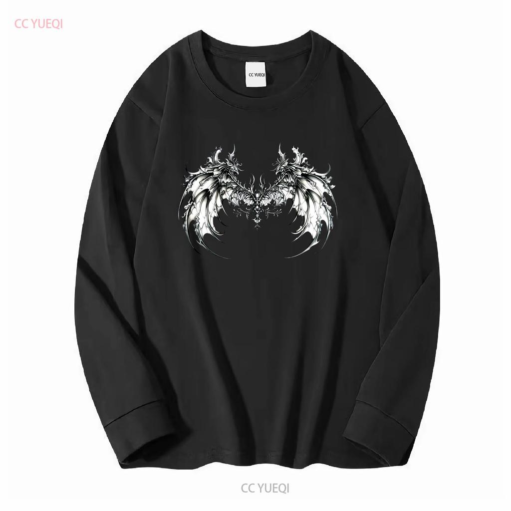 Cyber Sigil Angel Wings T Shirt Gothic Clothes Sigilism Goth Agel Y2K Grunge Trad Whimsigoth Long or Short Sleeves Vintage