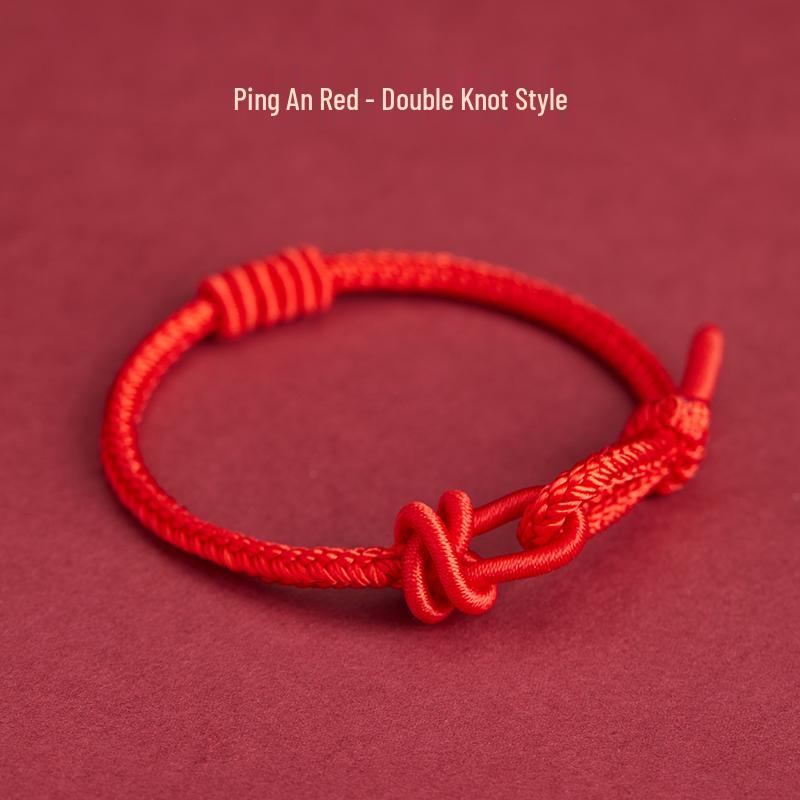 2025 Benmingnian Red String Couple Bracelet - Handmade Woven Talisman for Men & Women