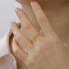 Cazador Adjustable Beads Twisted Rope Thin Rings for Women Stainless Steel Kpop Jewelry Gold Plated Open Finger Rings 2026 Trend