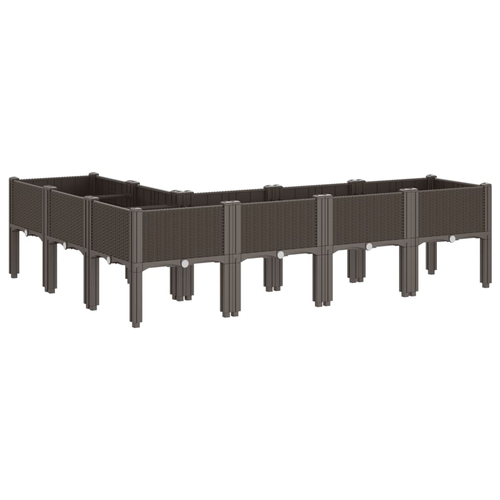 Plant Box with Legs Brown 160 x 120 x 42 cm PP