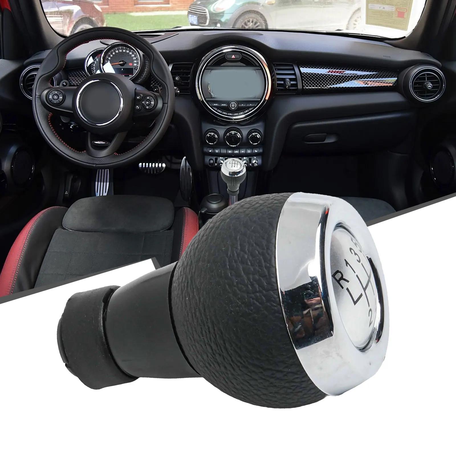 

6 Speed Manual Gear Shift Knob for Mini For Cooper R55 R56 R57 R58 R59 F55 F56 F54 F57 R60 R61 with PU Leather and ABS Plastic серебряный